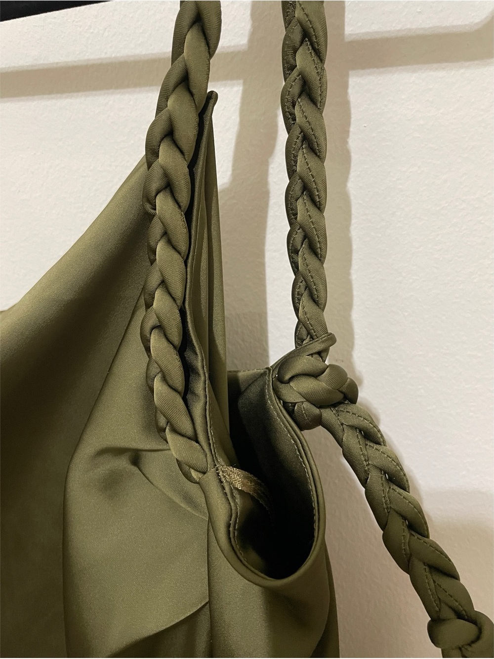 NWT House of Harlow 1960 Olive Green Slip Dress with Braided Detail, Size XL - Picture 13 of 14